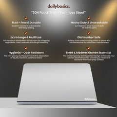 DailyBasics™ Stainless Steel Countertop Chopping Board -  Premium 304-Grade Steel