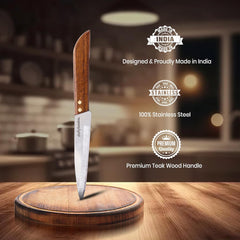 DailyBasics™ Stainless Steel Knife with Premium Teakwood Handle